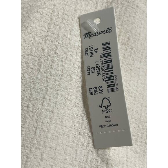 NWT Madewell Women's 4X Plus Size Crepe Square Neck Puff Sleeve Top Cream - Picture 4 of 12